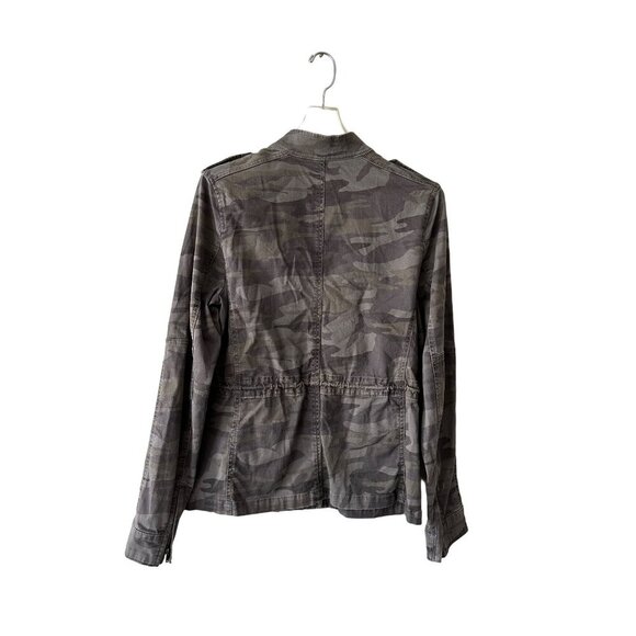 Express Xs Camo Military Style Utility Jacket With Snap & Zip Closure Pockets - Picture 4 of 10